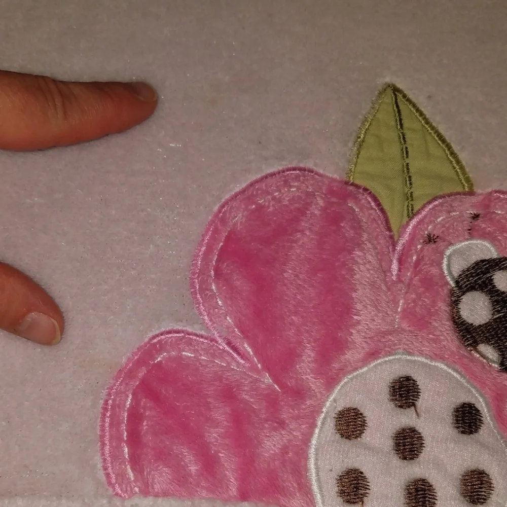 Tiddliwinks Flower Ladybug Pink Baby Blanket Lovey Fleece Girl Soft SPOTS AS IS